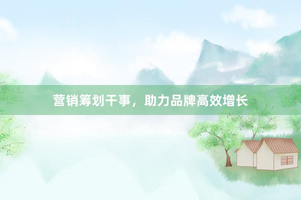 营销筹划干事,助力品牌高效增长